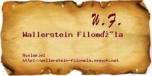 Wallerstein Filoméla névjegykártya